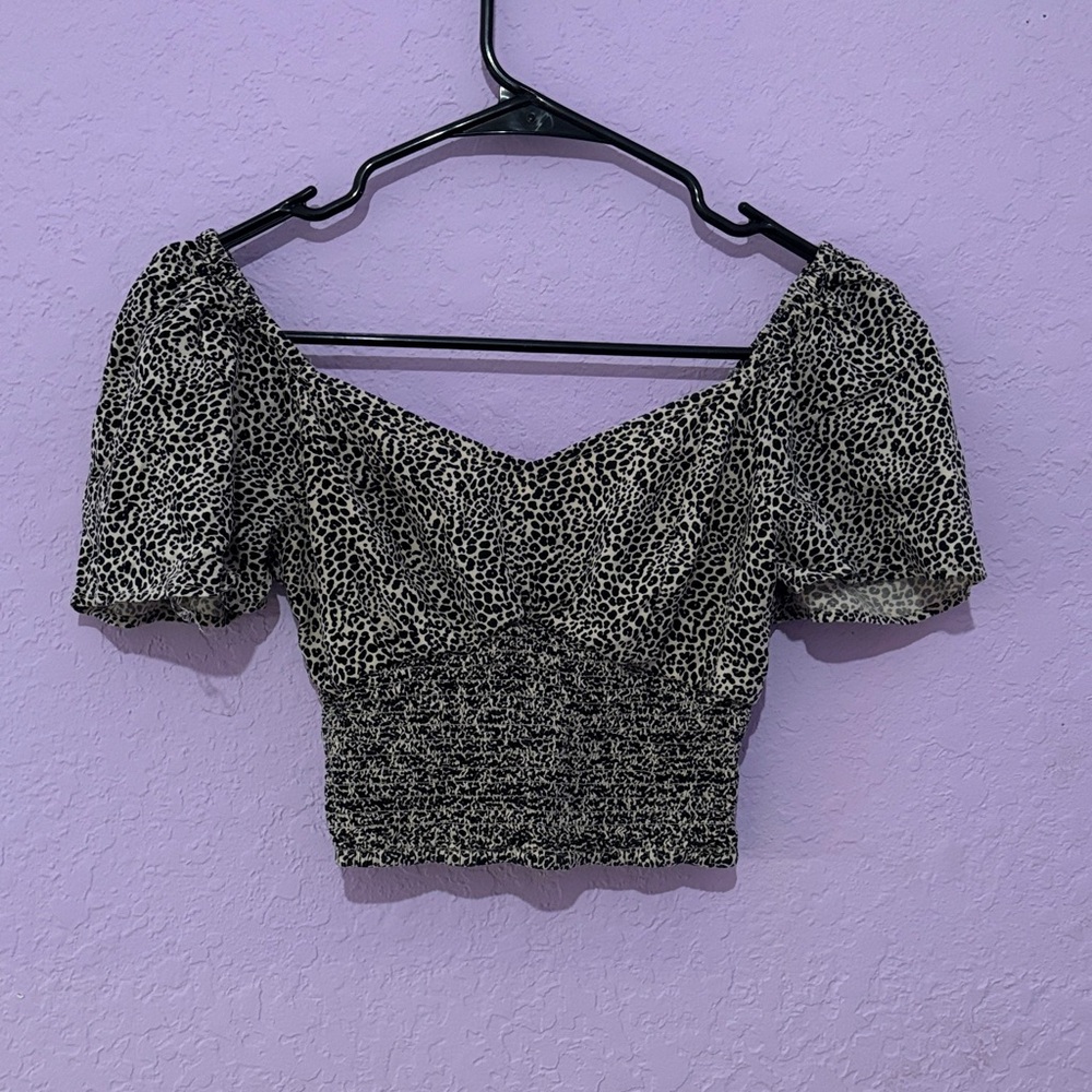 Leopard Print Off-Shoulder Top